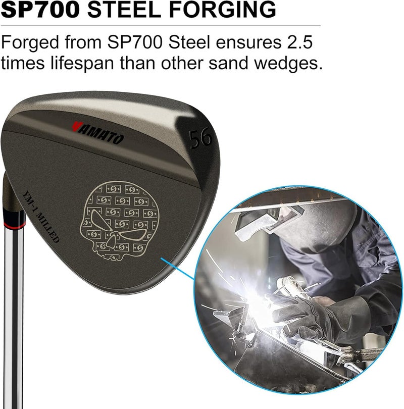 YAMATO Left Handed Golf Wedge Set 52 56 60 & Individual Wedges – Forged, CNC Milled Sand, Lob, Gap, Pitching Wedge for Lefties - Image 3